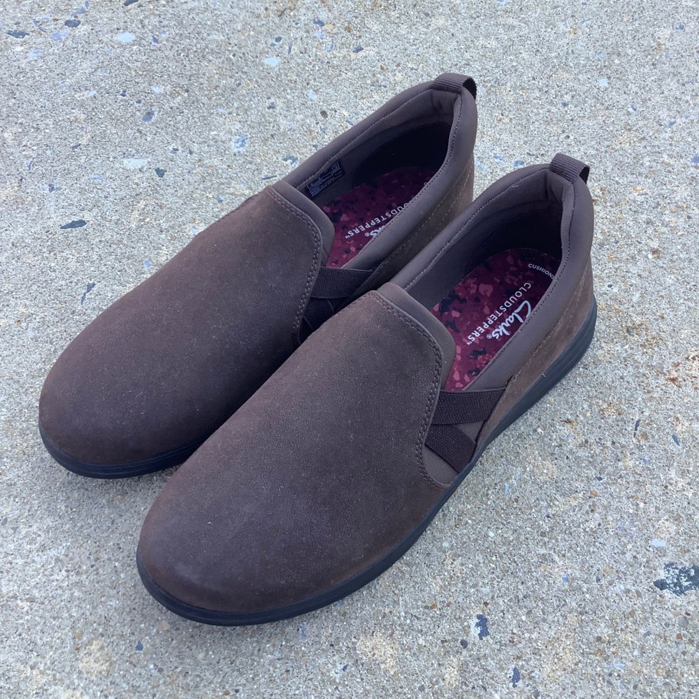 Clarks Cloudsteppers Brown Slip On Loafers Womens 9.5M 261689554070 Walking - Picture 1 of 11